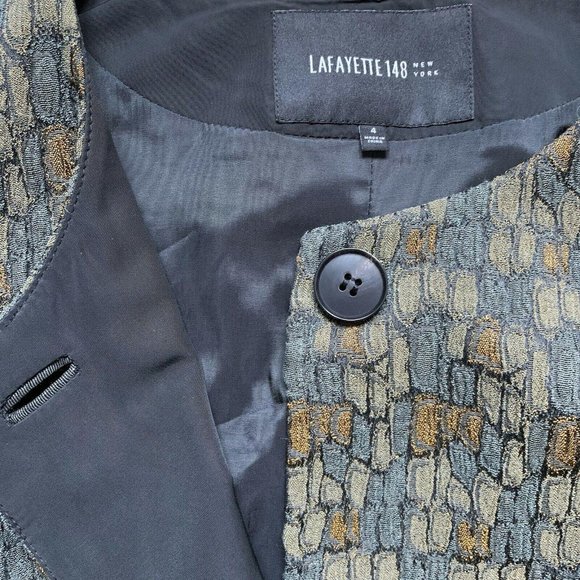 Lafayette 148 Blazer Button Up Round Neck Size 4 - Picture 5 of 9